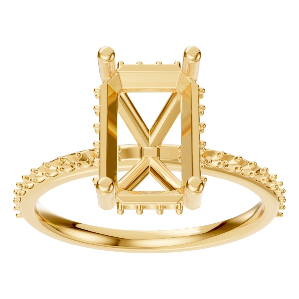 RI-5538 Yellow Gold Ring UNSET - Front View