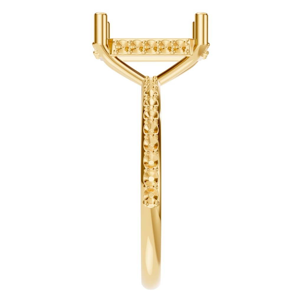 RI-5538 Yellow Gold Ring UNSET - Side View