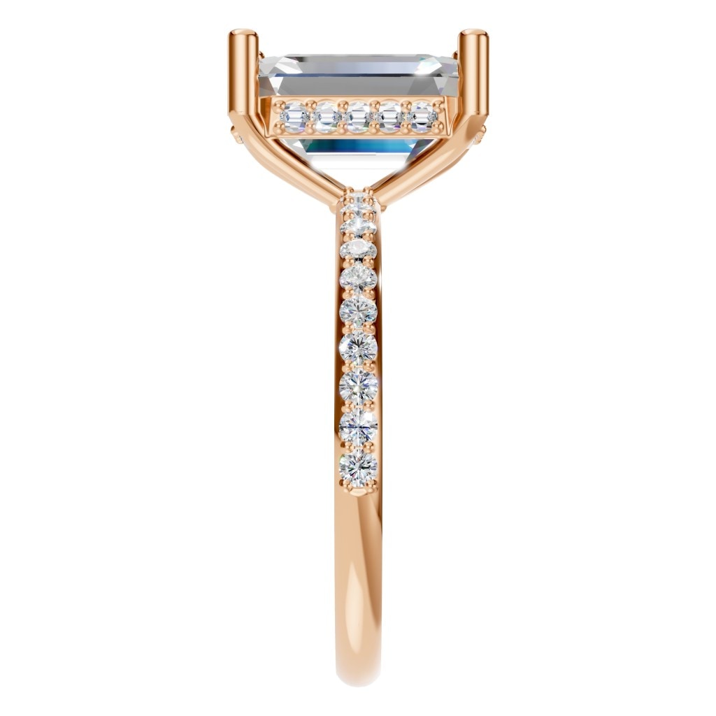 RI-5538 Rose Gold Ring SET - Side View