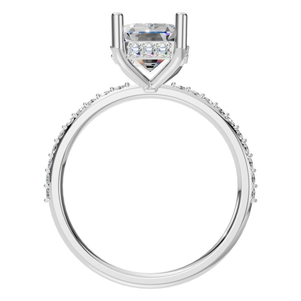 RI-5538 White Gold Ring SET - Top View