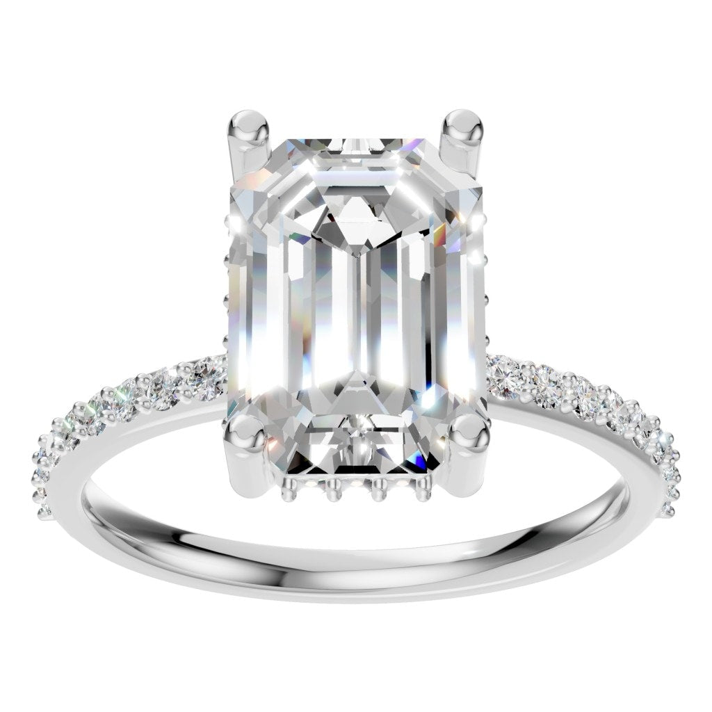 RI-5538 White Gold Ring SET - Front View