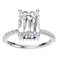 RI-5538 White Gold Ring SET - Front View