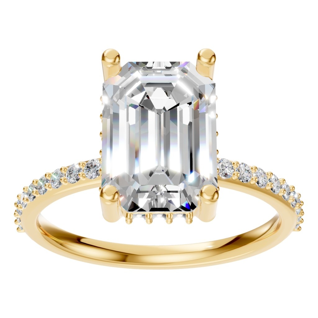 RI-5538 Yellow Gold Ring SET - Front View