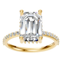 RI-5538 Yellow Gold Ring SET - Front View