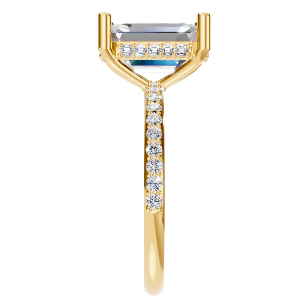 RI-5538 Yellow Gold Ring SET - Side View