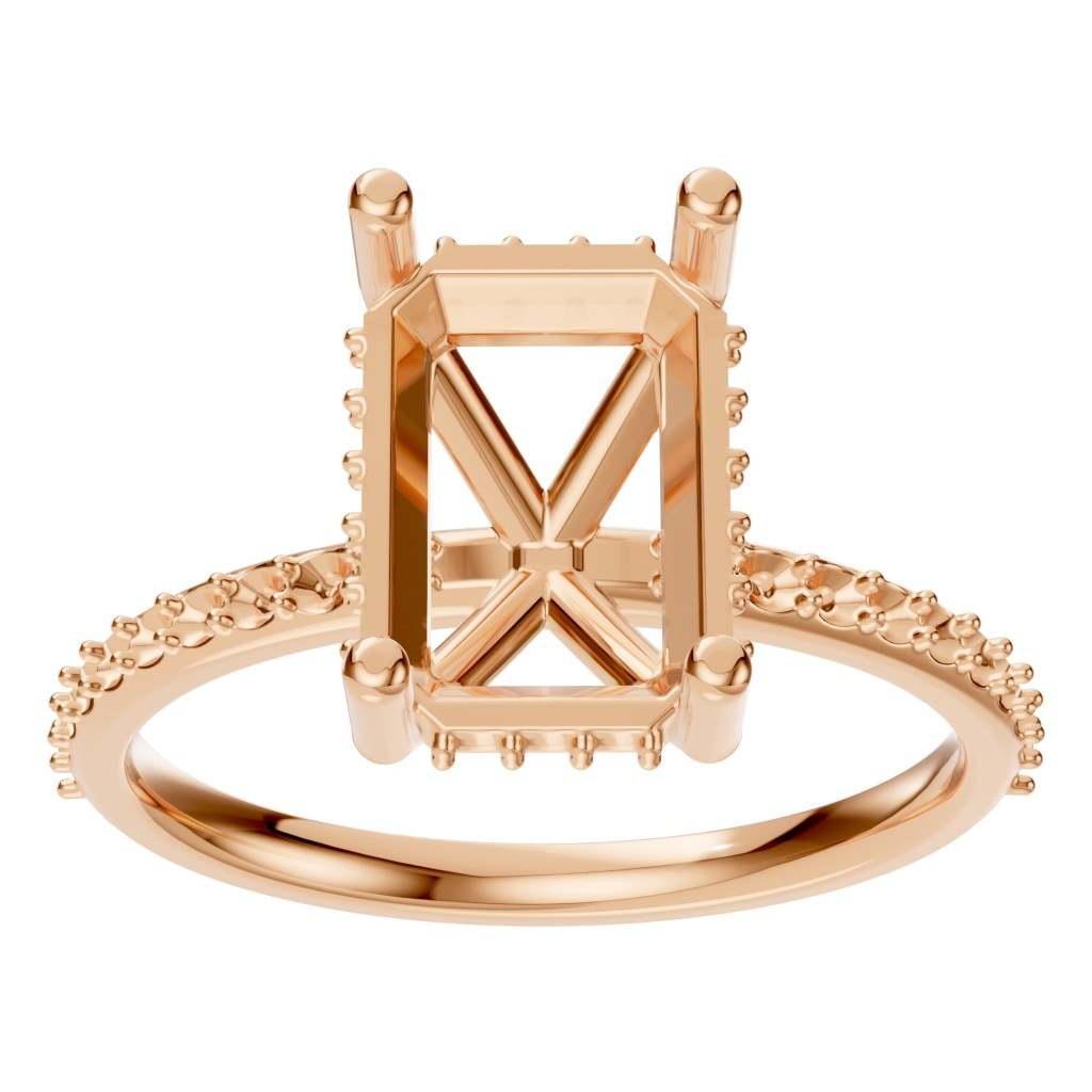 RI-5538 Rose Gold Ring UNSET - Front View