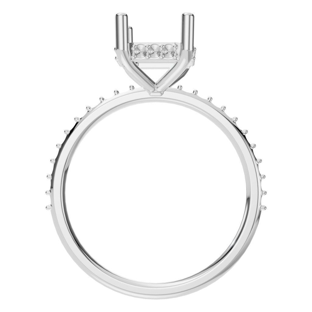 RI-5538 White Gold Ring UNSET - Top View
