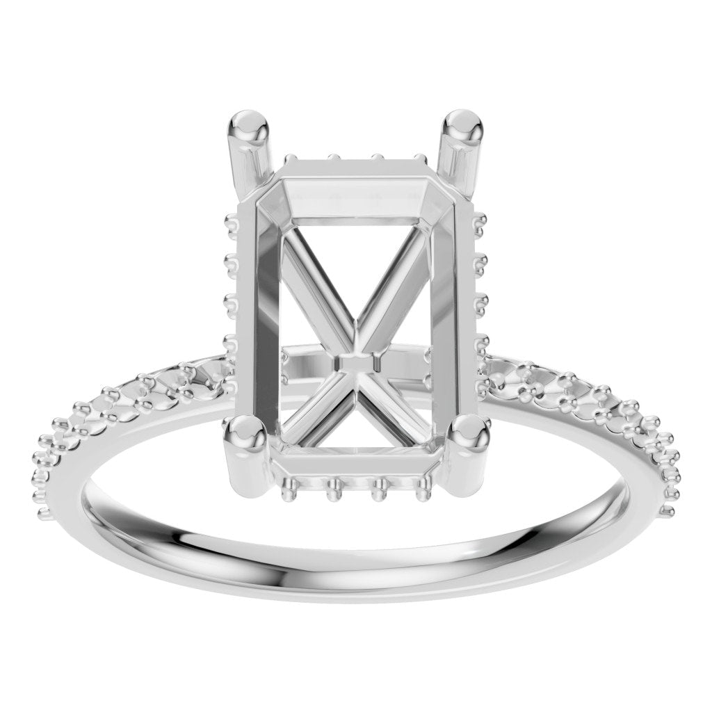 RI-5538 White Gold Ring UNSET - Front View