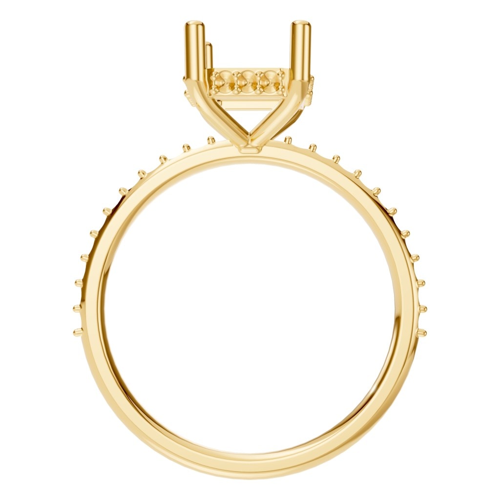 RI-5538 Yellow Gold Ring UNSET - Top View