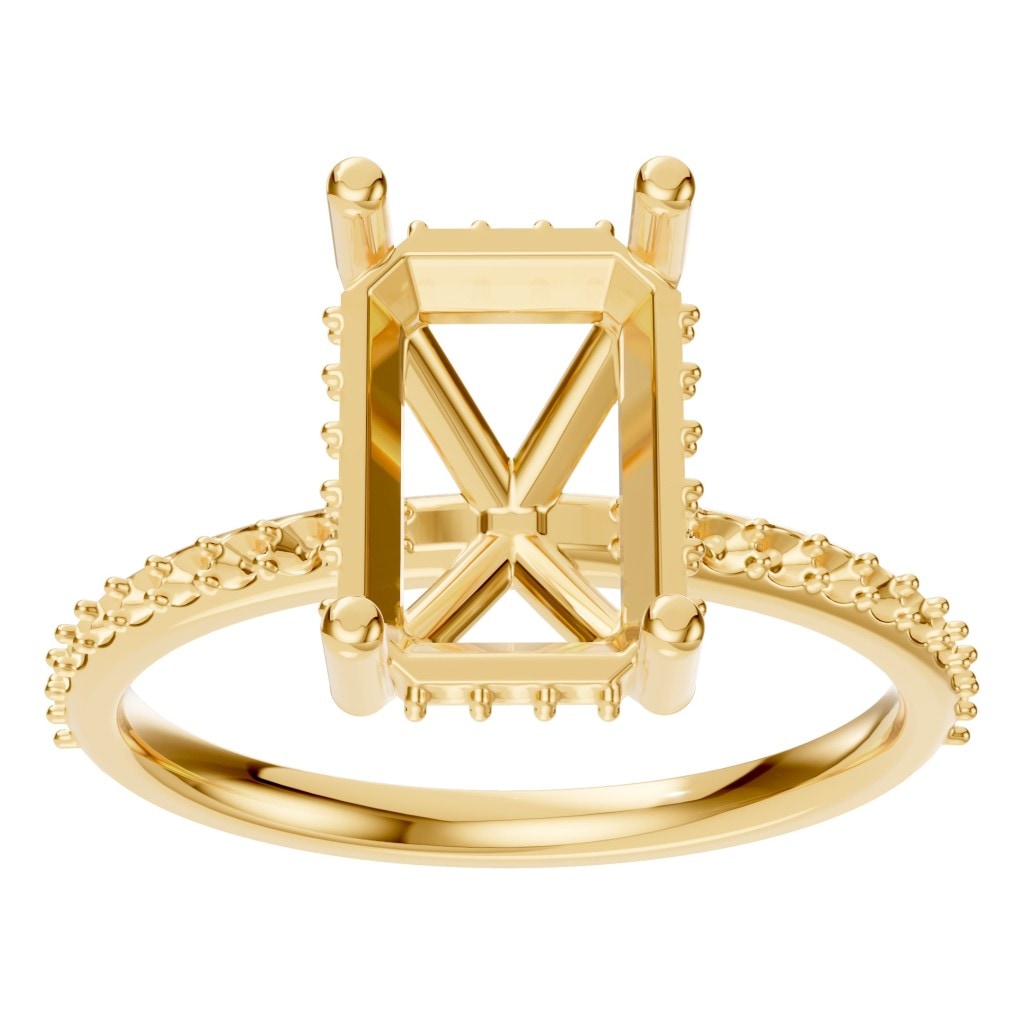 RI-5538 Yellow Gold Ring UNSET - Front View