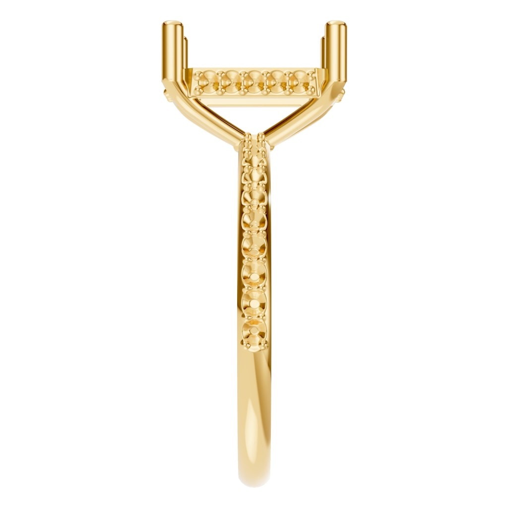 RI-5538 Yellow Gold Ring UNSET - Side View