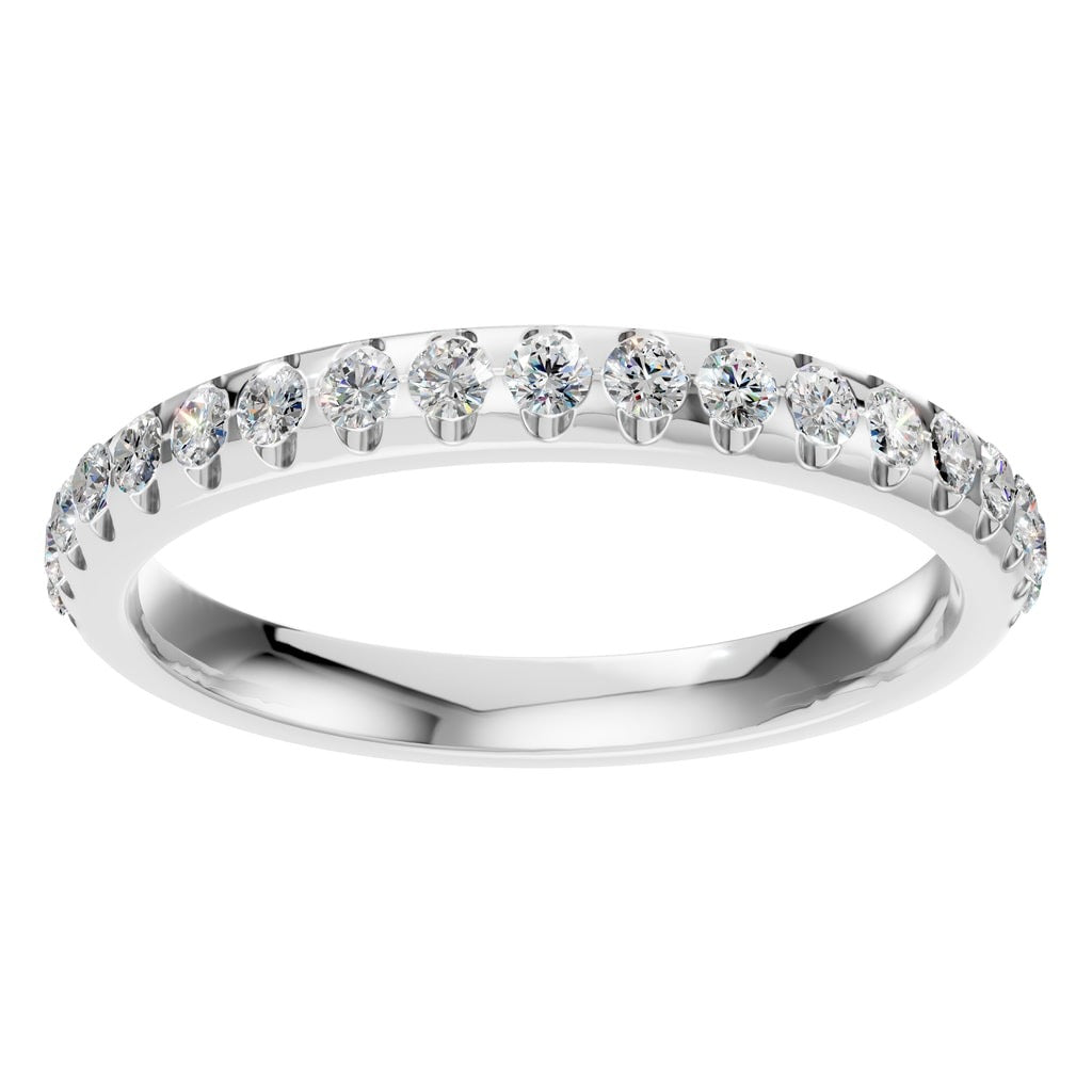 RI-5568 White Gold Ring SET - Front View