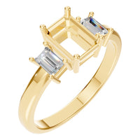 RI-5604 Yellow Gold Ring SEMISET - Main View