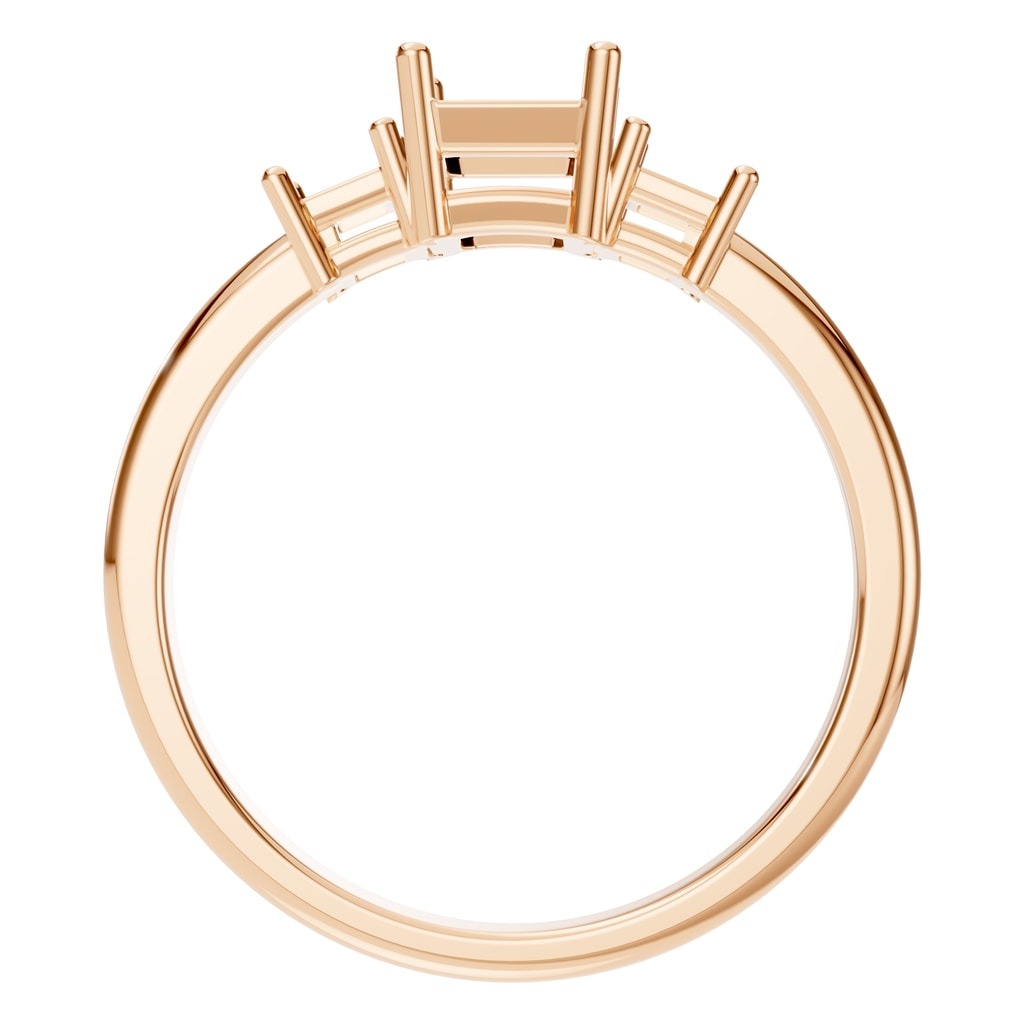 RI-5604 Rose Gold Ring UNSET - Top View