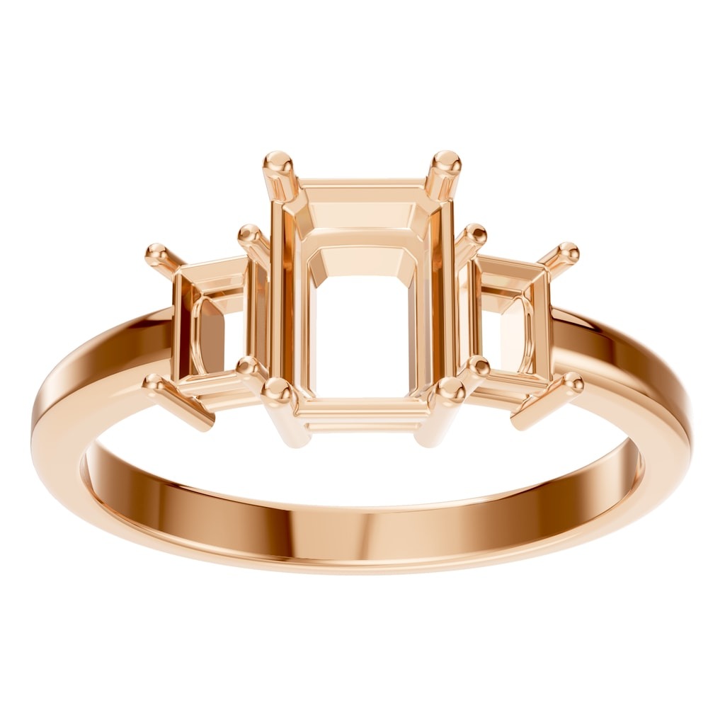 RI-5604 Rose Gold Ring UNSET - Front View