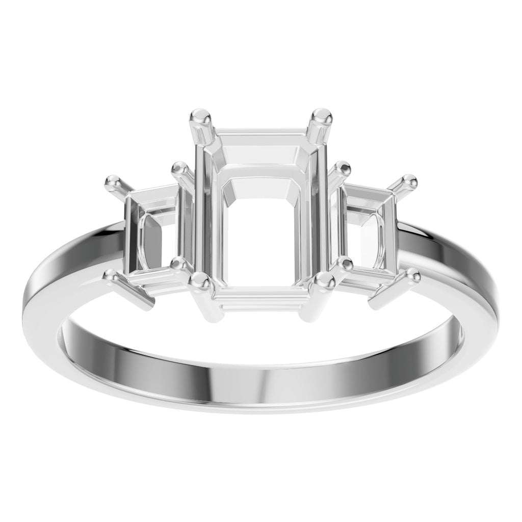 RI-5604 White Gold Ring UNSET - Front View