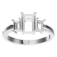 RI-5604 White Gold Ring UNSET - Front View