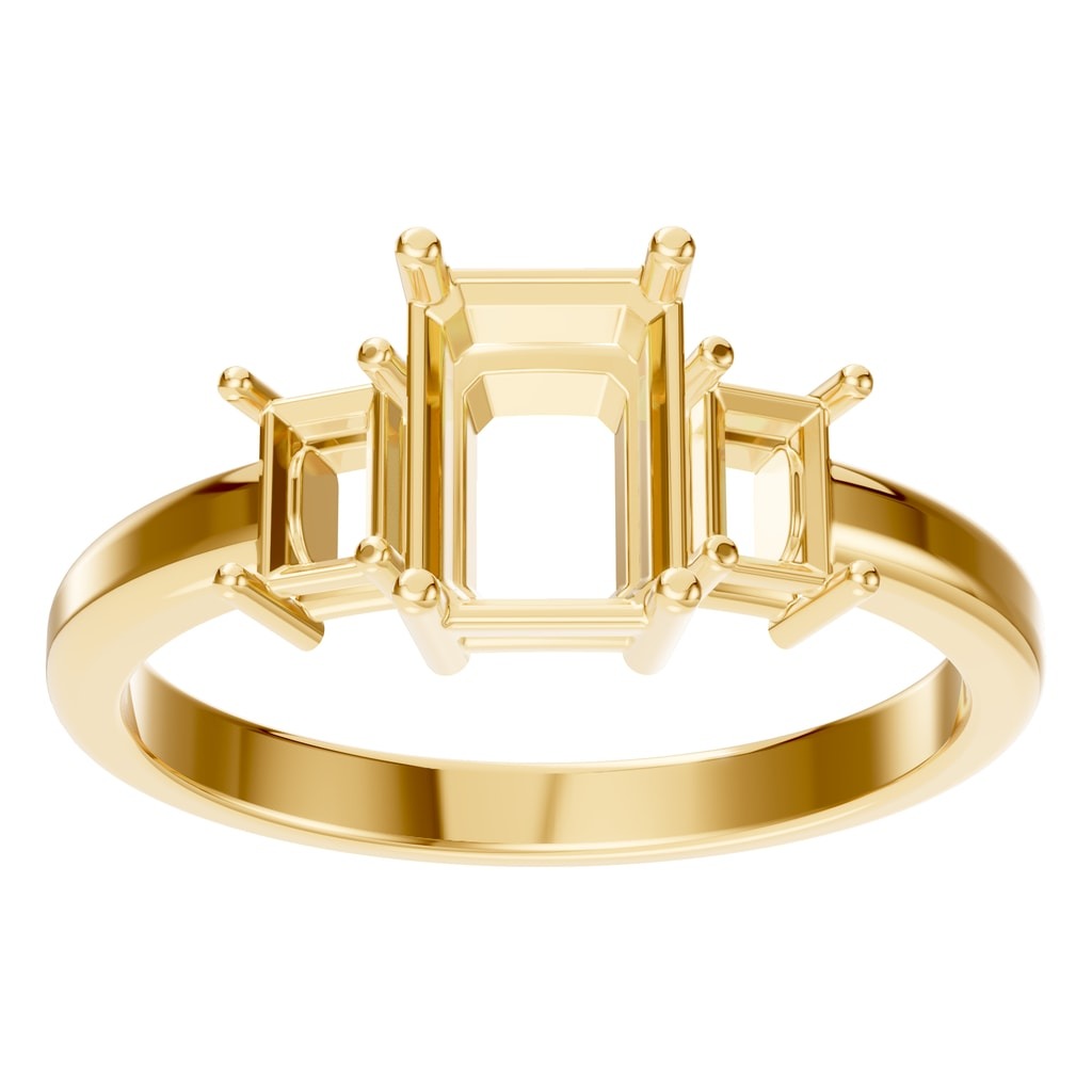 RI-5604 Yellow Gold Ring UNSET - Front View