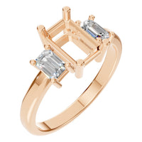 RI-5604 Rose Gold Ring SEMISET - Main View