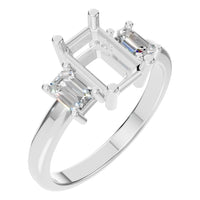 RI-5604 White Gold Ring SEMISET - Main View