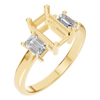 RI-5604 Yellow Gold Ring SEMISET - Main View