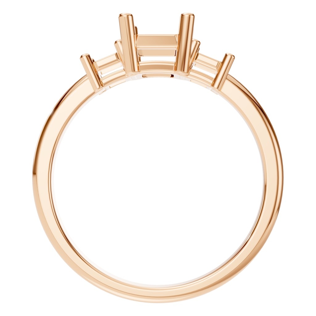 RI-5604 Rose Gold Ring UNSET - Top View