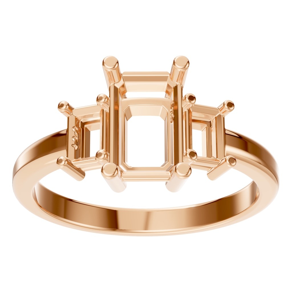 RI-5604 Rose Gold Ring UNSET - Front View
