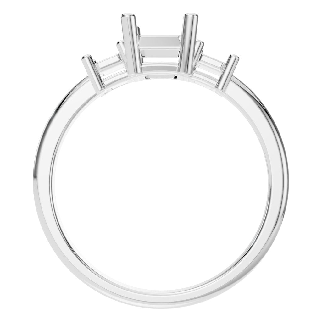 RI-5604 White Gold Ring UNSET - Top View