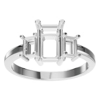 RI-5604 White Gold Ring UNSET - Front View