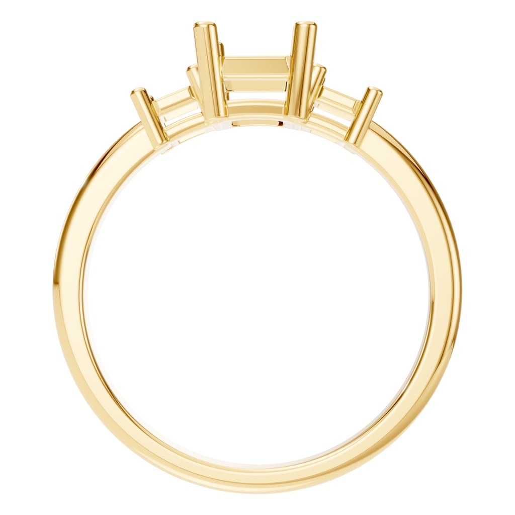 RI-5604 Yellow Gold Ring UNSET - Top View
