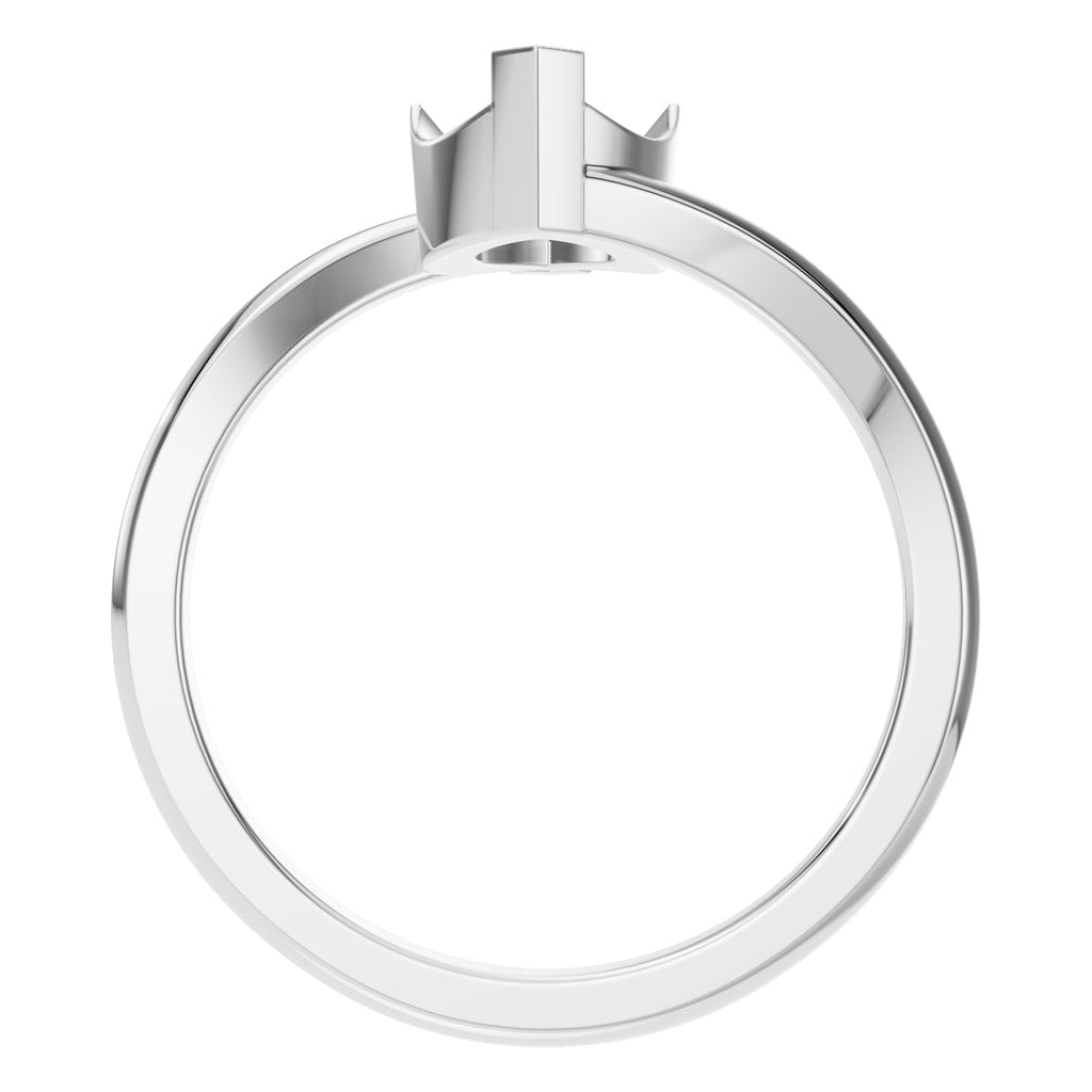 RI-5694 White Gold Ring UNSET - Top View