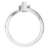 RI-5694 White Gold Ring UNSET - Top View