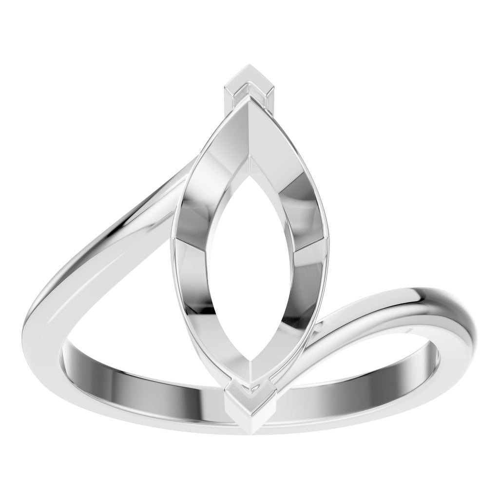RI-5694 White Gold Ring UNSET - Front View