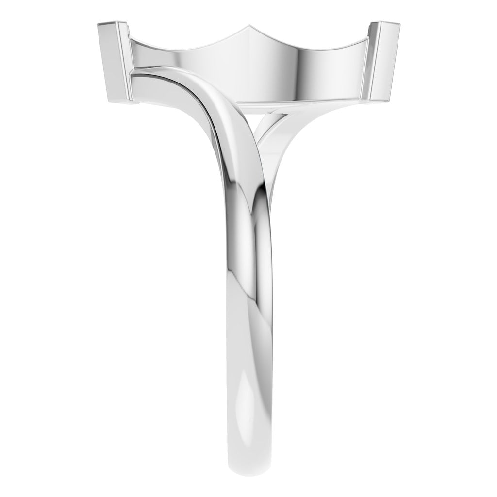 RI-5694 White Gold Ring UNSET - Side View