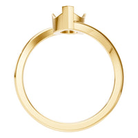 RI-5694 Yellow Gold Ring UNSET - Top View