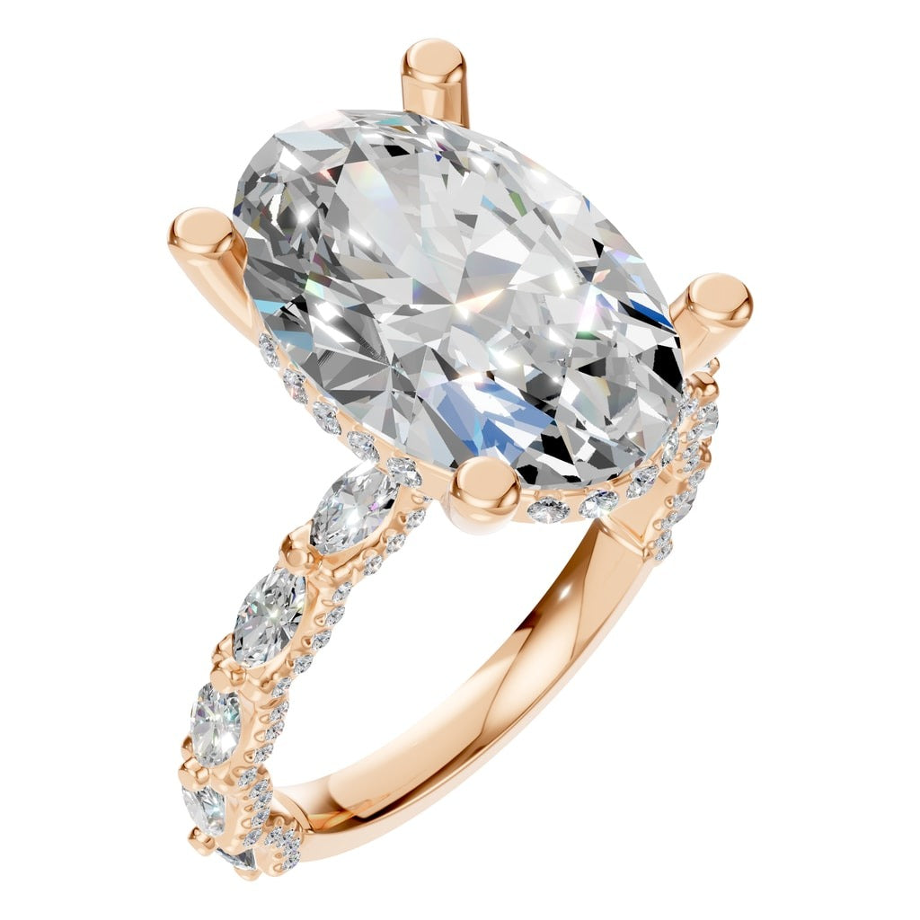 RI-5793 Rose Gold Ring SET - Main View