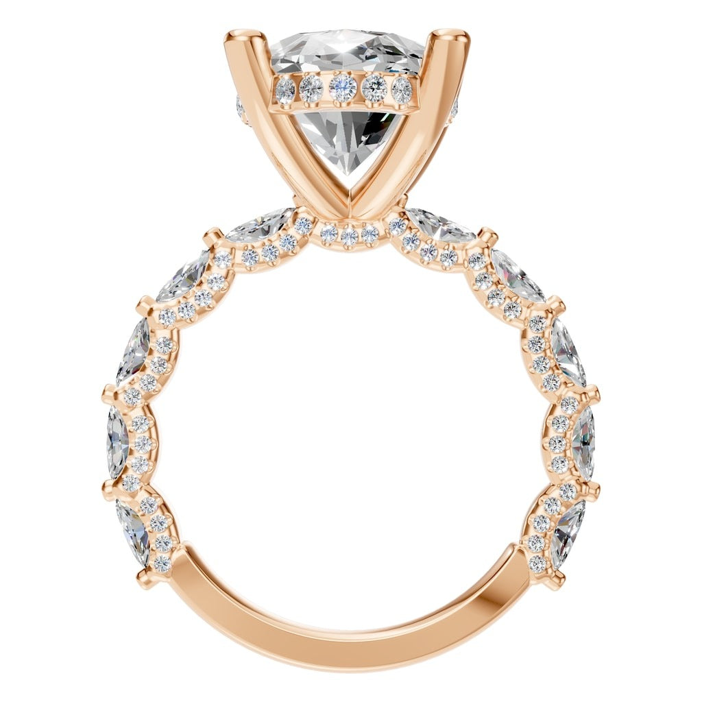 RI-5793 Rose Gold Ring SET - Top View