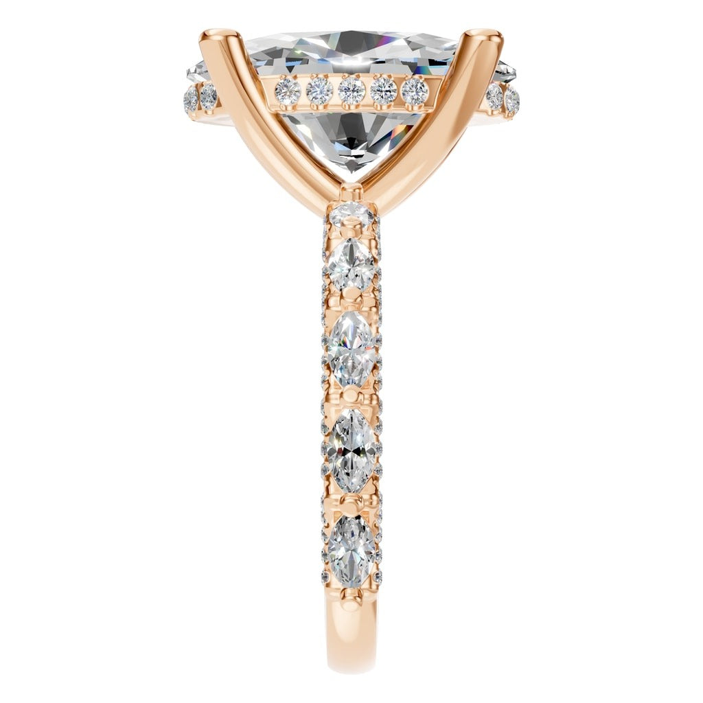 RI-5793 Rose Gold Ring SET - Side View