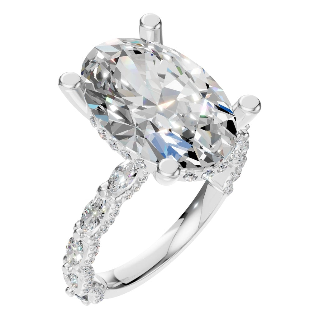 RI-5793 White Gold Ring SET - Main View