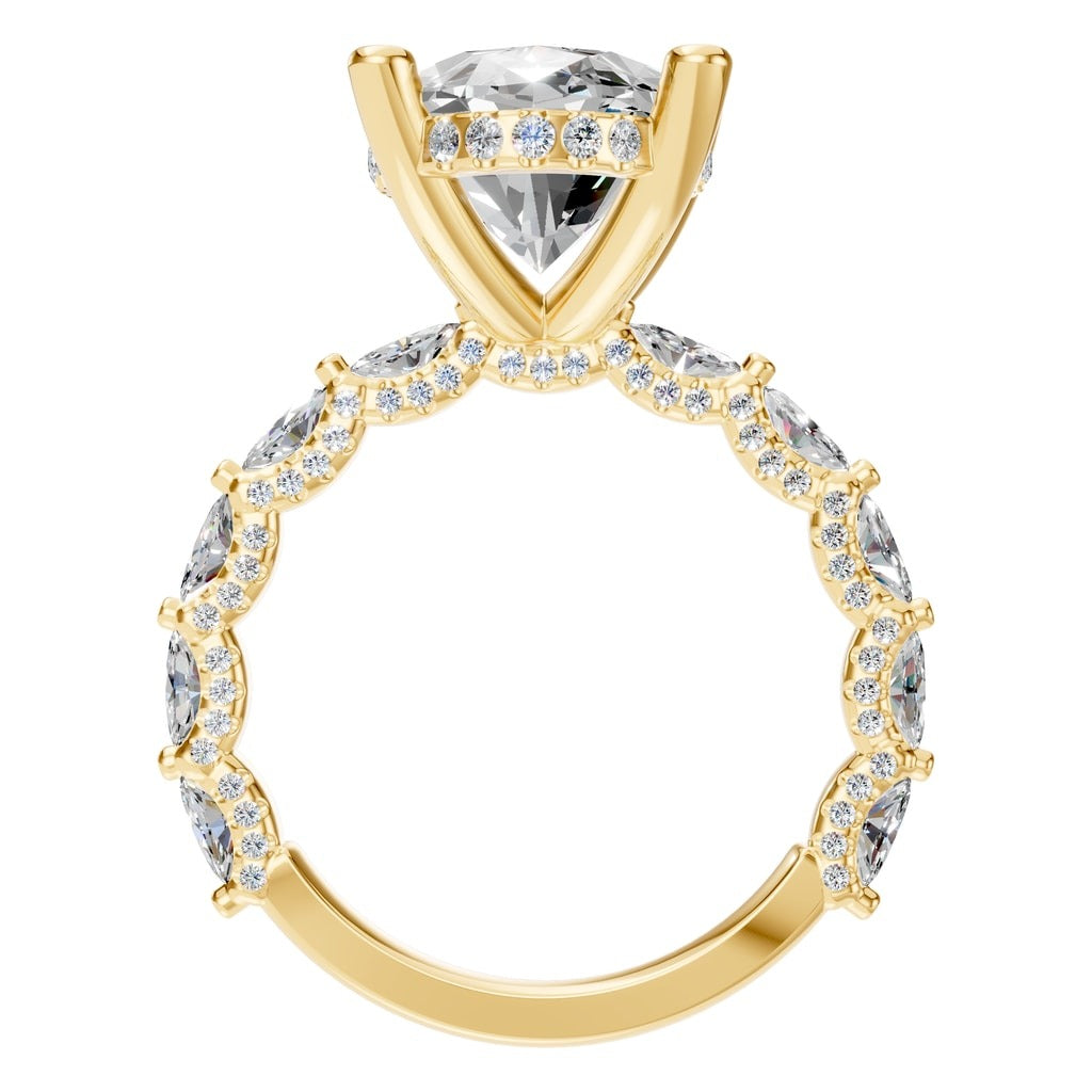 RI-5793 Yellow Gold Ring SET - Top View