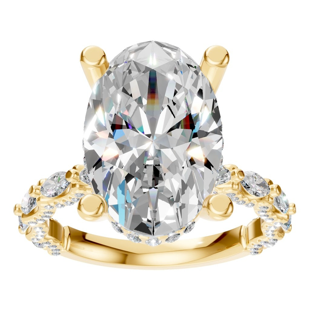 RI-5793 Yellow Gold Ring SET - Front View