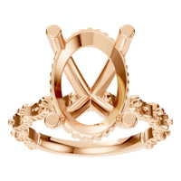 RI-5793 Rose Gold Ring UNSET - Front View