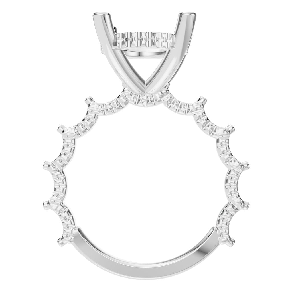 RI-5793 White Gold Ring UNSET - Top View