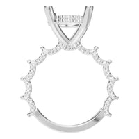 RI-5793 White Gold Ring UNSET - Top View