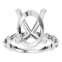 RI-5793 White Gold Ring UNSET - Front View