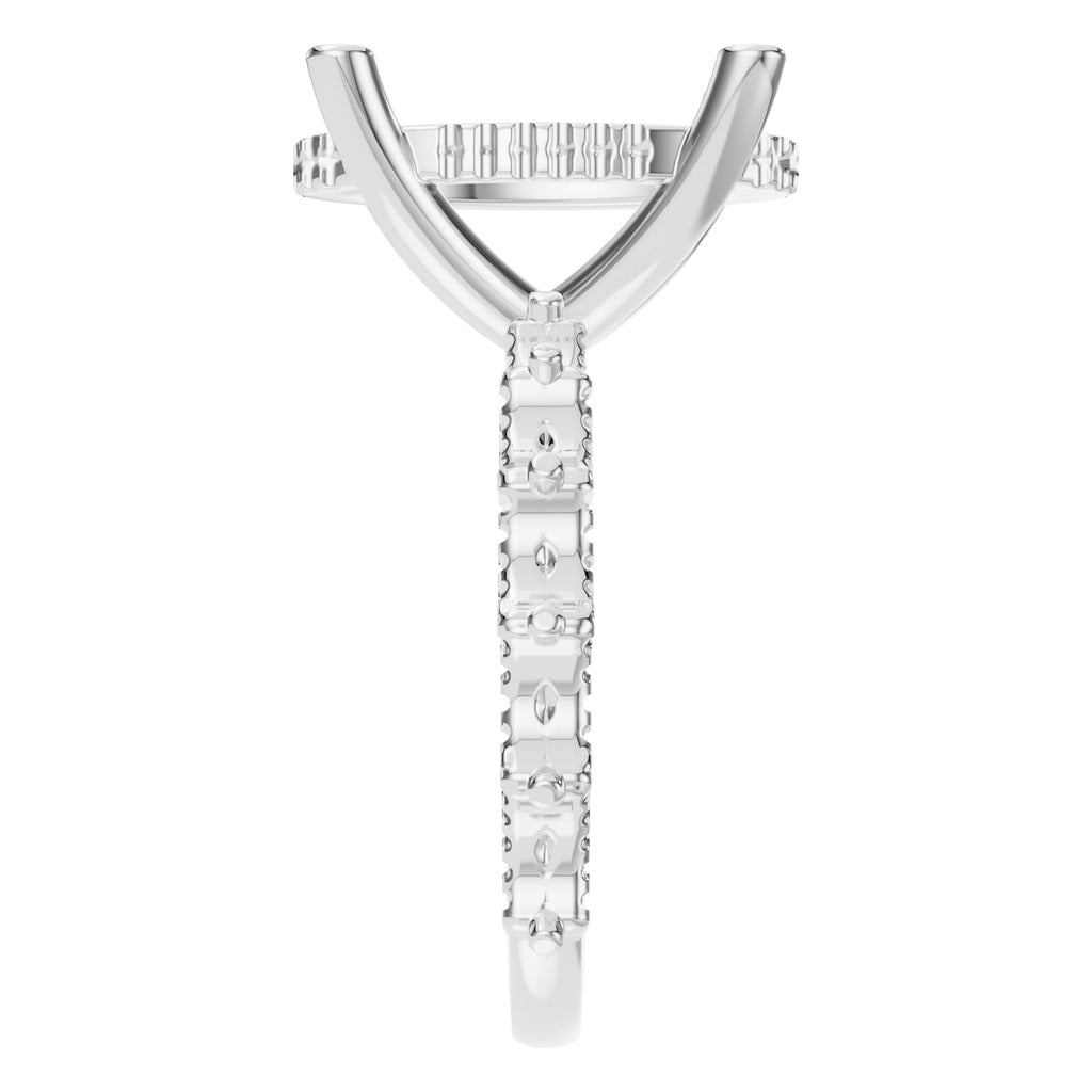RI-5793 White Gold Ring UNSET - Side View