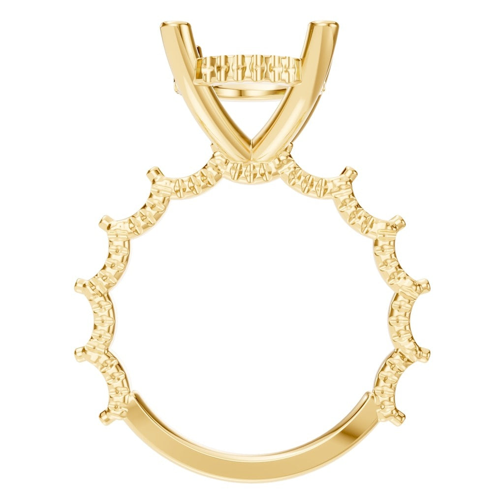 RI-5793 Yellow Gold Ring UNSET - Top View