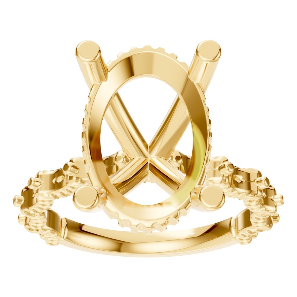 RI-5793 Yellow Gold Ring UNSET - Front View