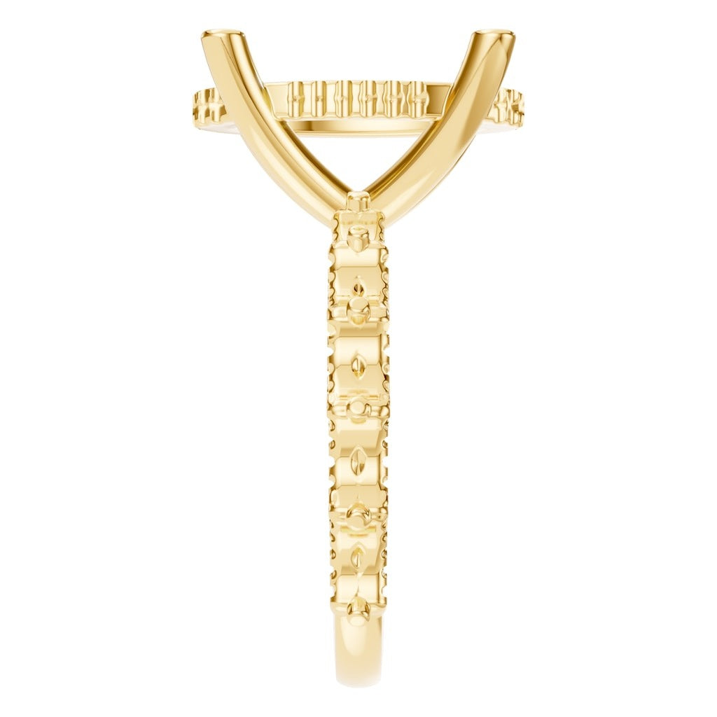 RI-5793 Yellow Gold Ring UNSET - Side View