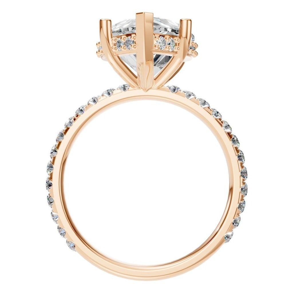 RI-5876 Rose Gold Ring SET - Top View